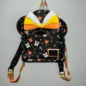 Mickey Minnie candy corn Halloween Loungefly bag with matching ears